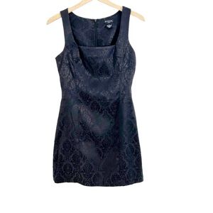 Guess Black Vintage Damask Print Sleeveless Mini Dress, Juniors Size 7